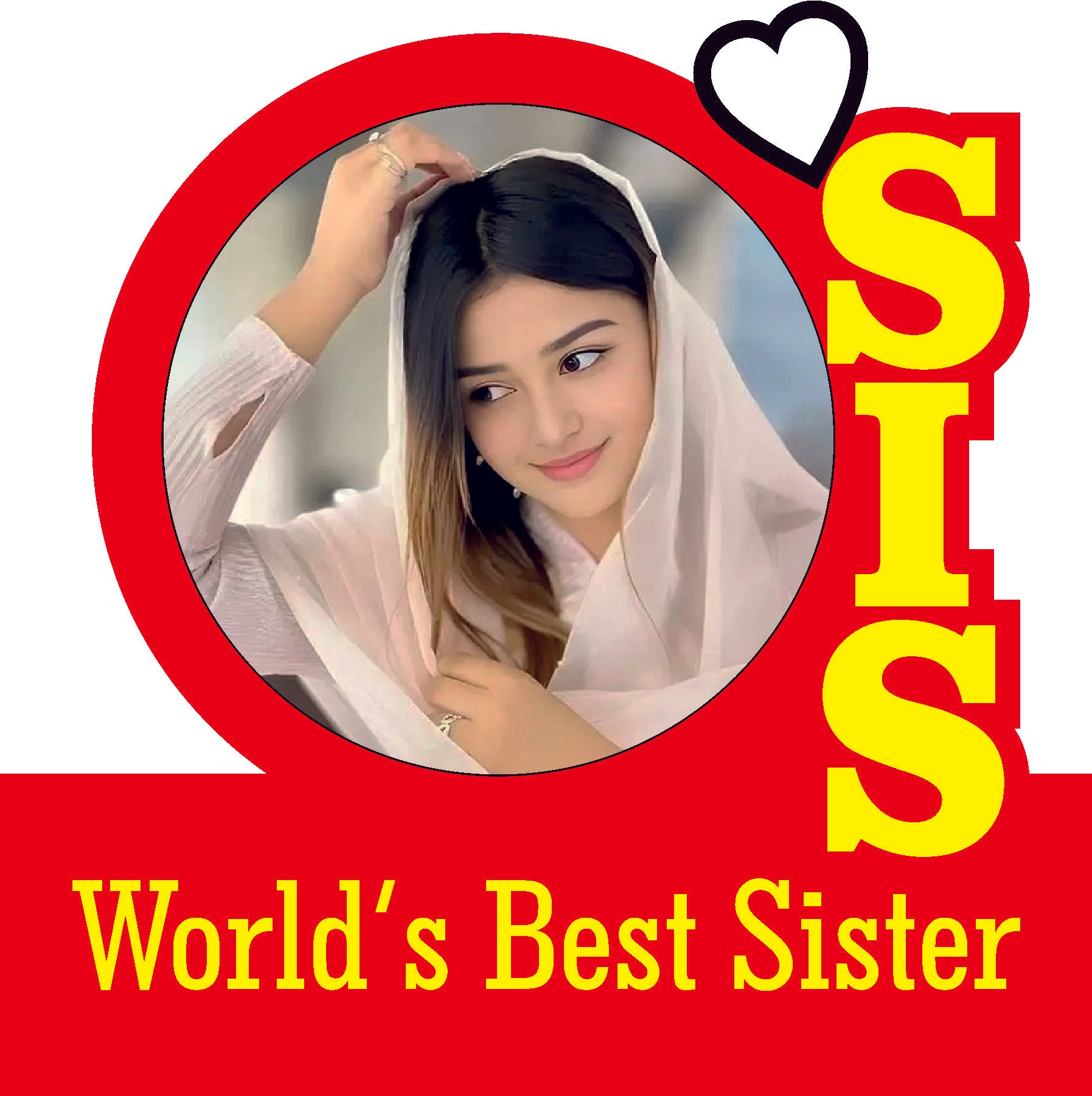 World's best Sister ( Black & White + Golden & Blue Acrylic )