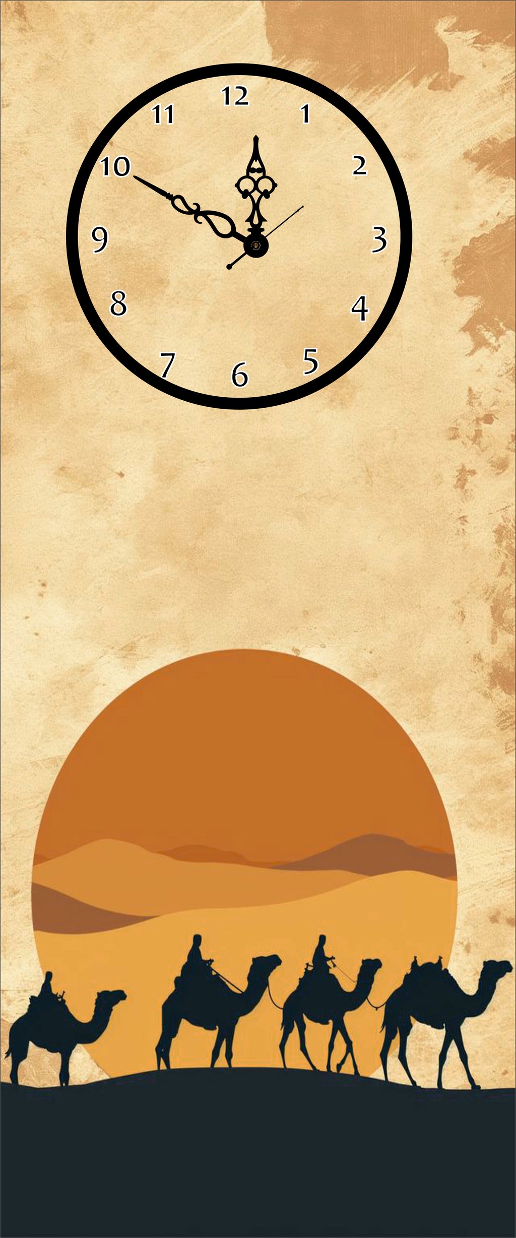 Camel Printed Wall Clock With Light