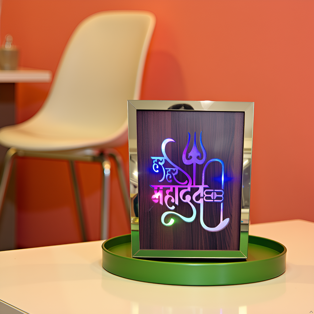 Har Har Mahadev Night Lamp RGB Light Blinking