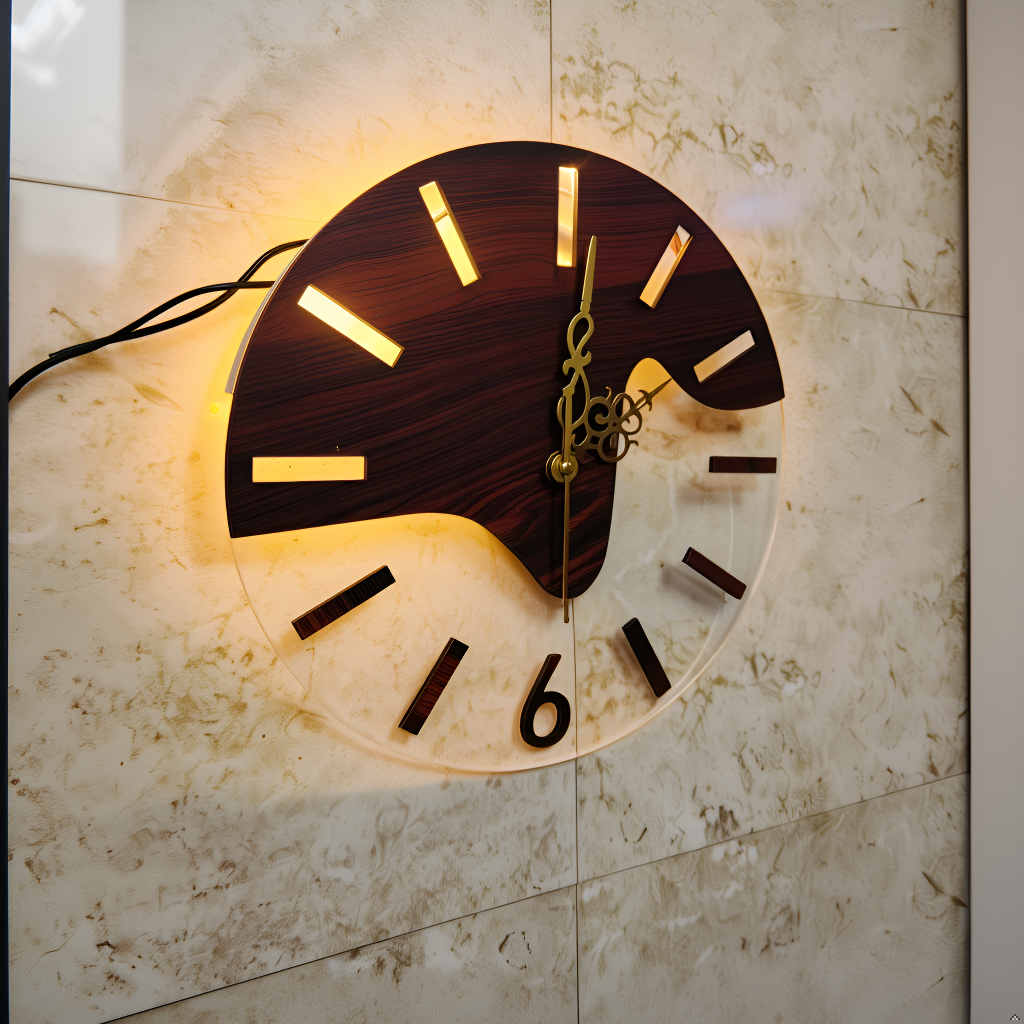 Dual Tone Acrylic Wall clock With LED Backlight