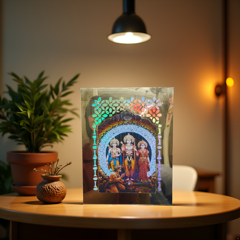 Jai Shree Ram Darbar Golden Acrylic Night Lamp