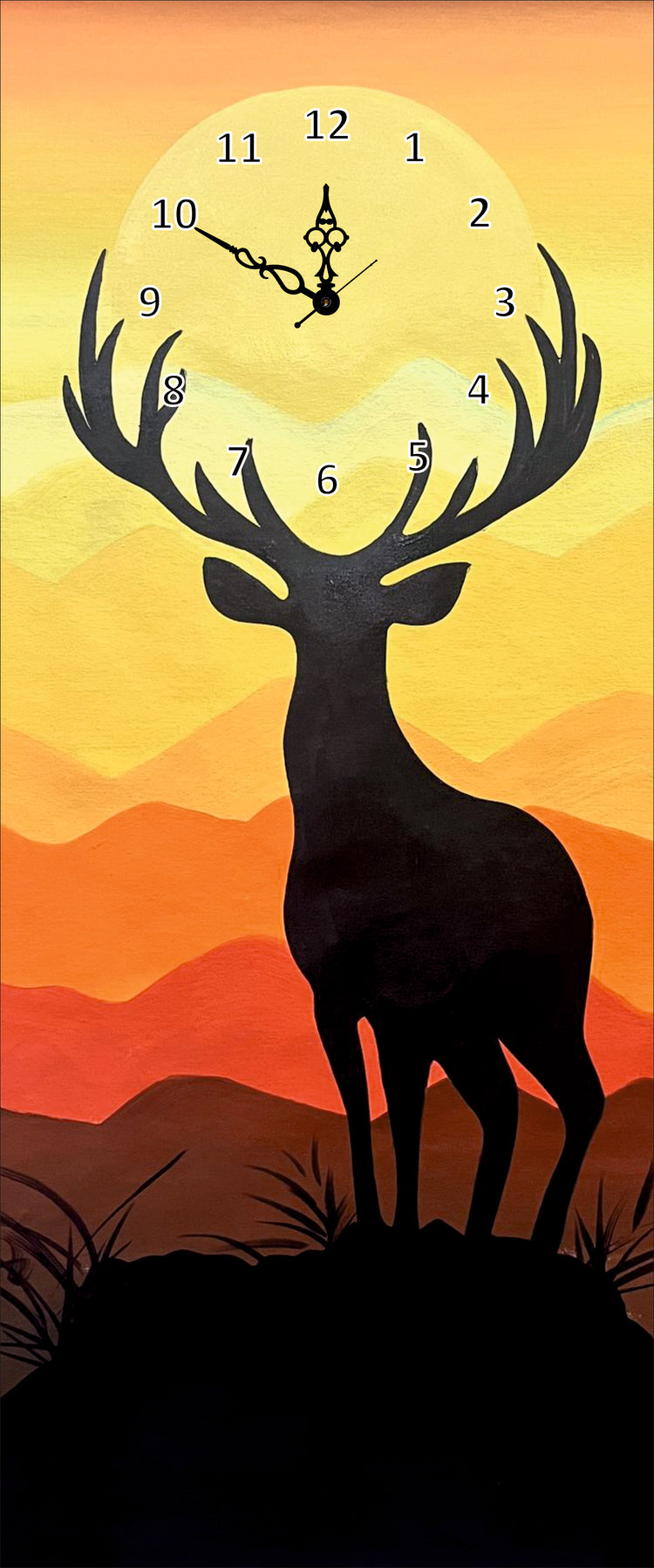 Deer Print Wall Clock With Light
