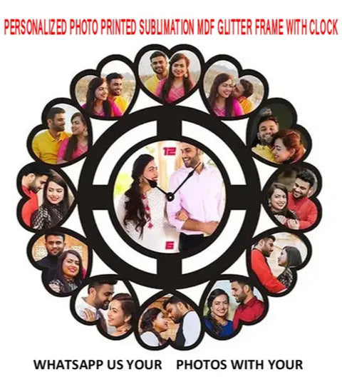CUSTOMIZED / PERSONALIZED GIFT ITEM PHOTO PRINTING IN MDF WITH CLOCK