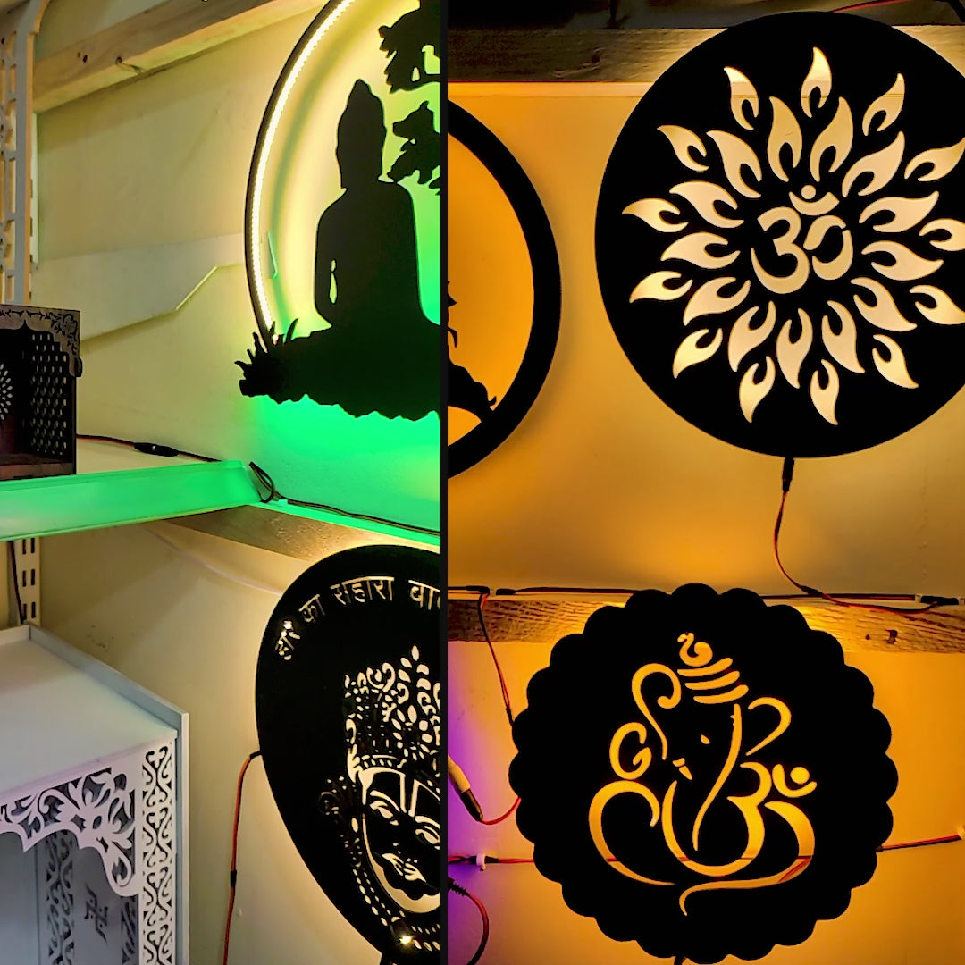 Shivaji Printed Acrylic Wall Frame With Light and Remote